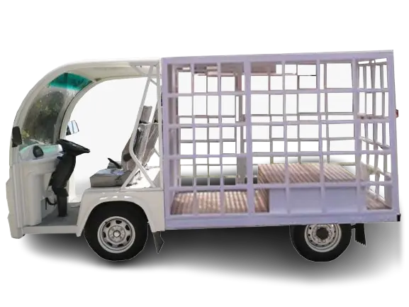 Camioneta eléctrica industrial con redilas altas para transporte de volumen