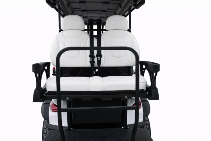 arrito de golf de 4 pasajeros con asientos traseros abatibles