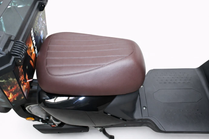 Asiento ergonómico color café de lujo para conductor de motoneta eléctrica