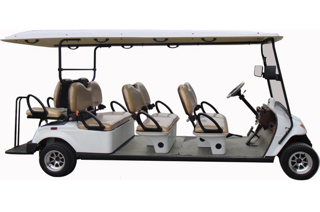 Vehículo eléctrico de chasis largo para transporte masivo de pasajeros en resorts